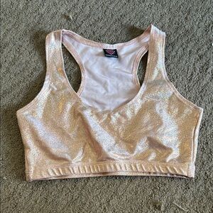 Shimmering Holographic Pink Crop Top